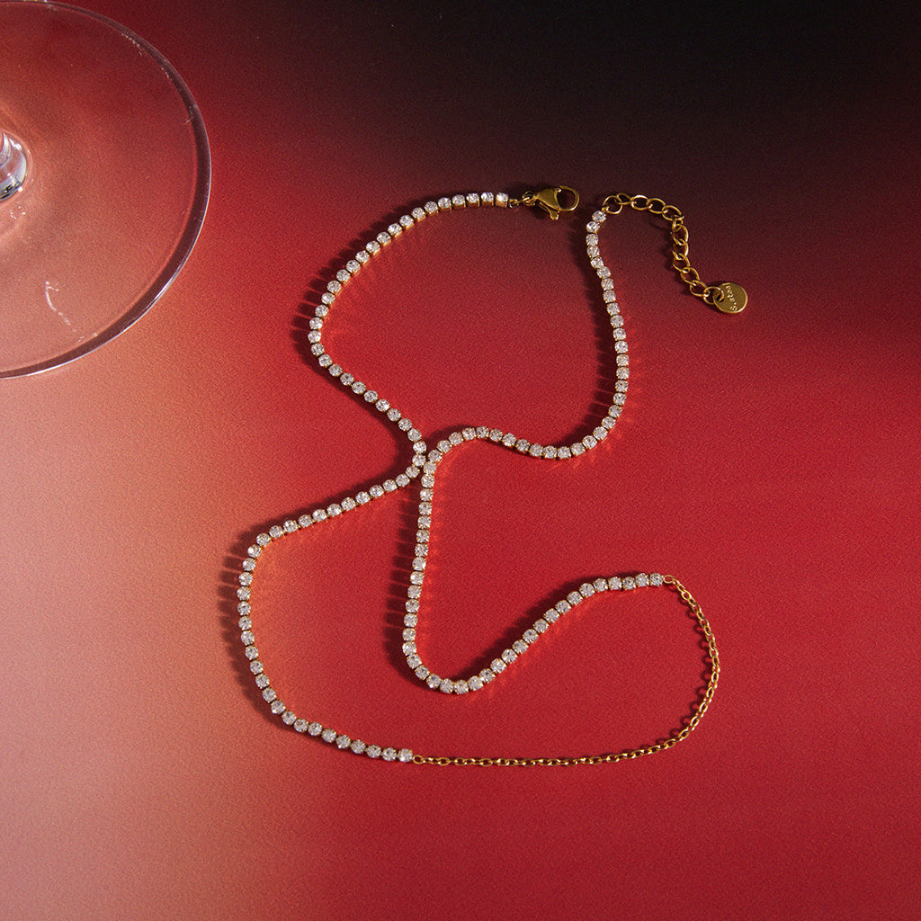 Rhinestone Hand Chain and Ring Bracelet Set Vera Lux