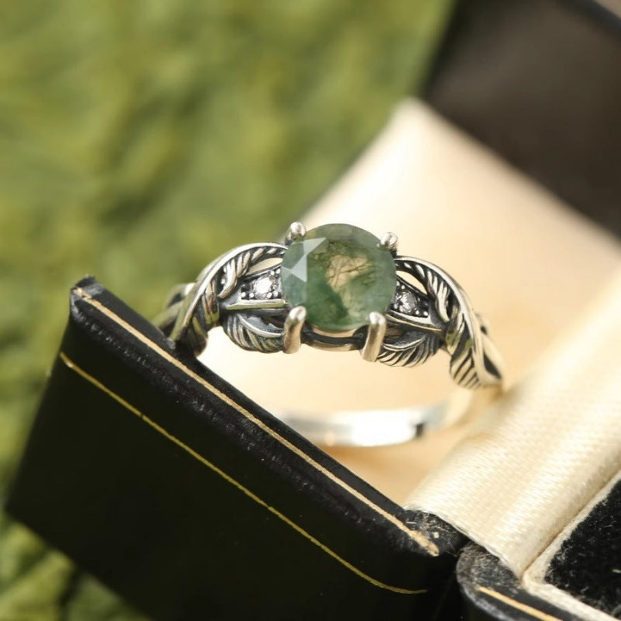Niche Design Aquamarine Agate Ring For Women Vera Lux