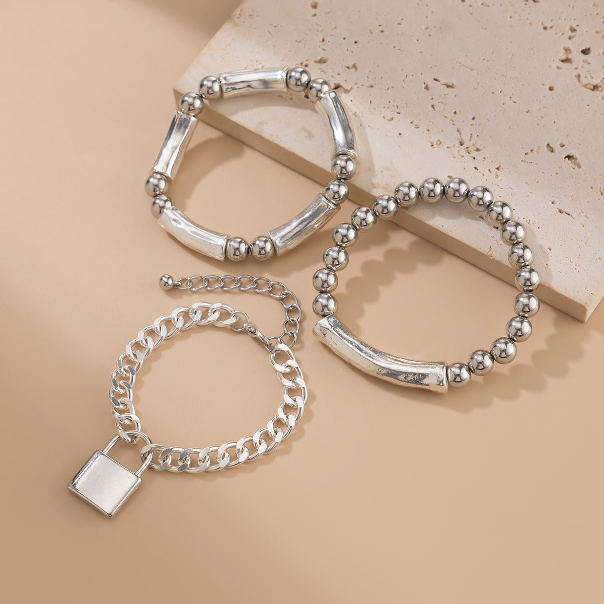 Punk lock charm bracelet Vera Lux