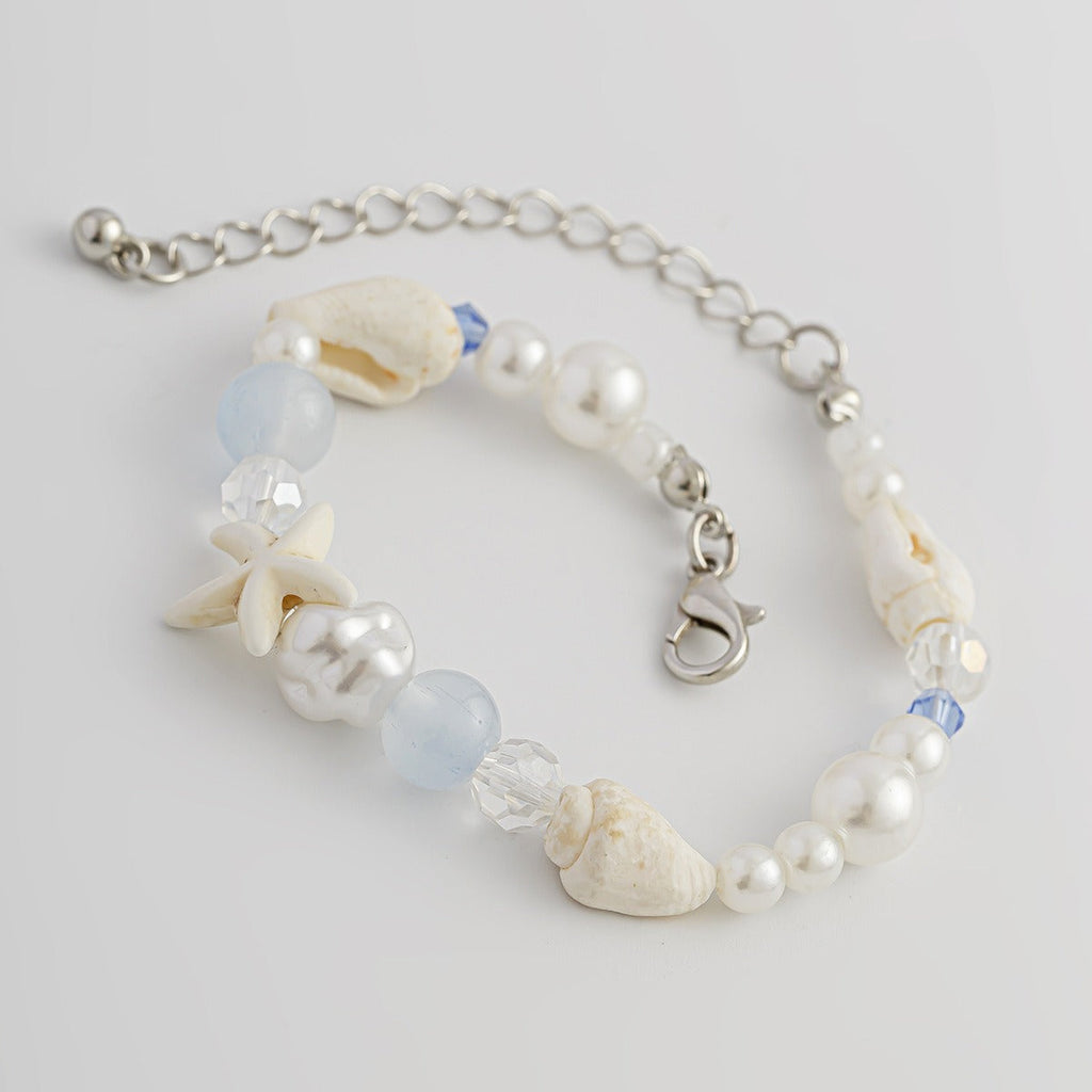 Ocean-style shell and starfish crystal beaded bracelet Vera Lux