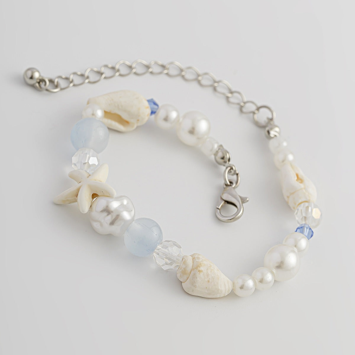 Ocean-style shell and starfish crystal beaded bracelet Vera Lux