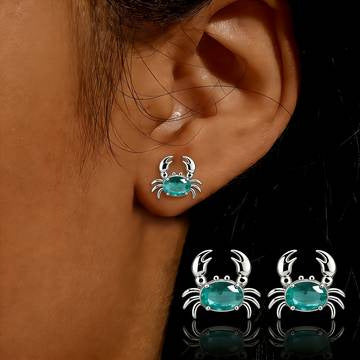 Women's Cute Crab Earrings Silver Color Vera Lux