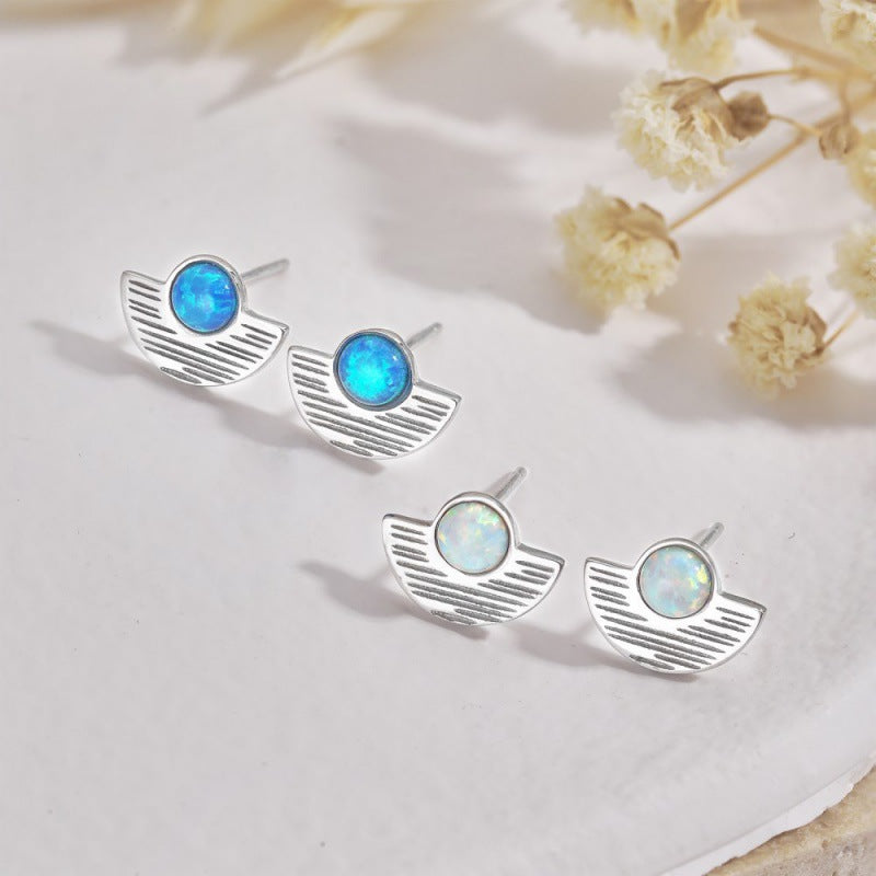S925 Sterling Silver Opal Earrings For Women Niche Design Style Vera Lux