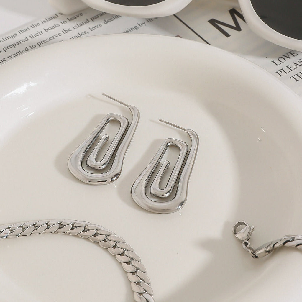 Threaded and hollow design, simple and elegant earrings Vera Lux