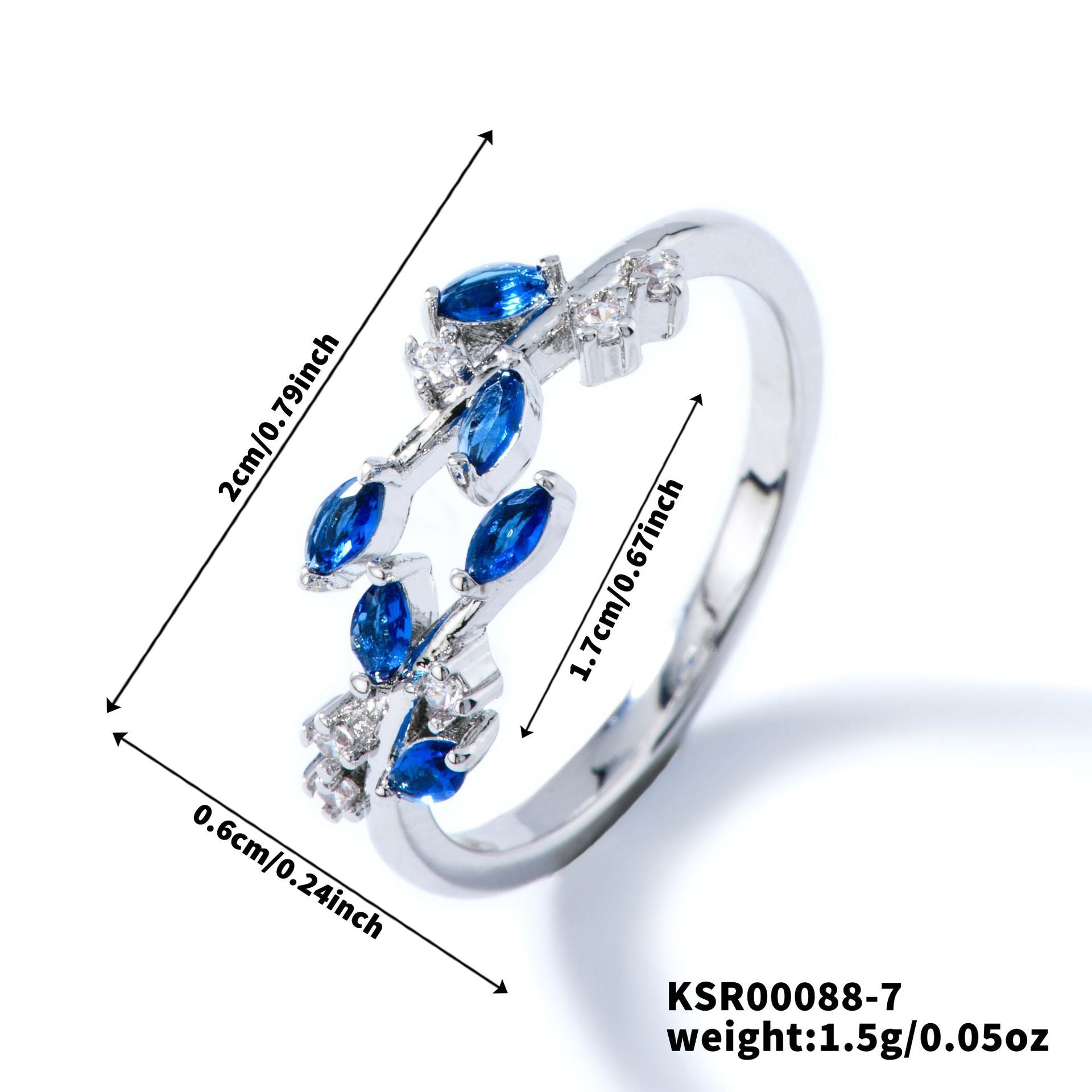 Womens Personality Leaf Ring Vera Lux