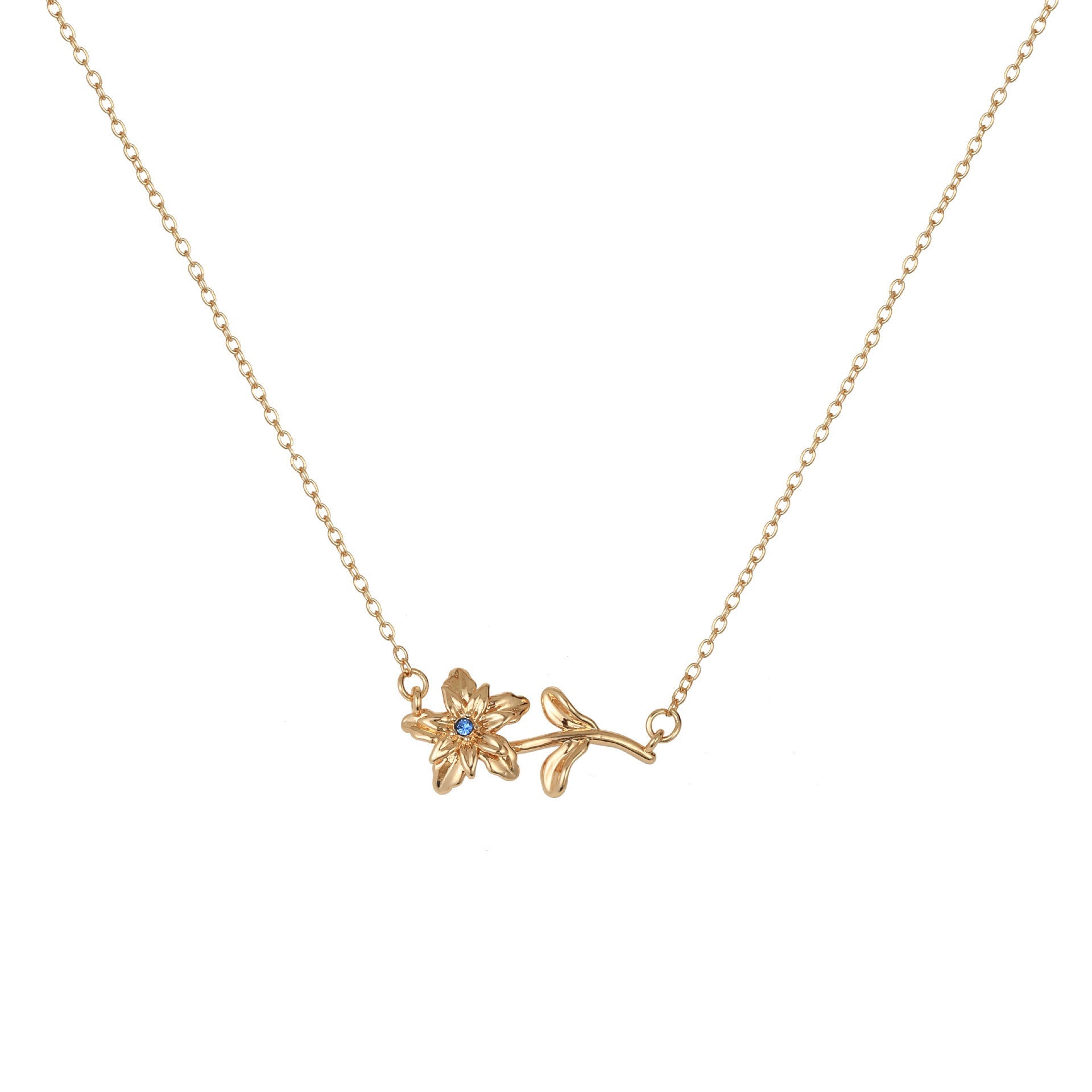 December Birth Flower 3D Pendant Necklace Vera Lux
