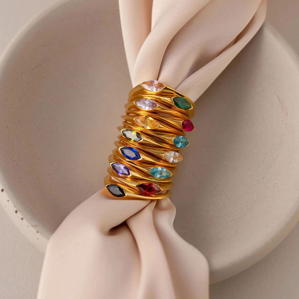 Stainless Steel December Birthstone Ring Vera Lux