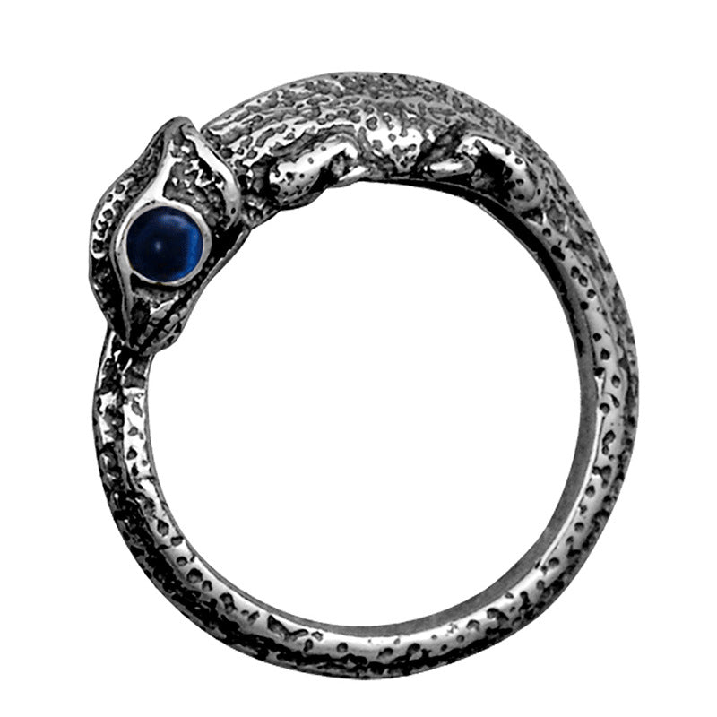 Retro Thai Silver Chameleon Animal-Shaped Ring Vera Lux