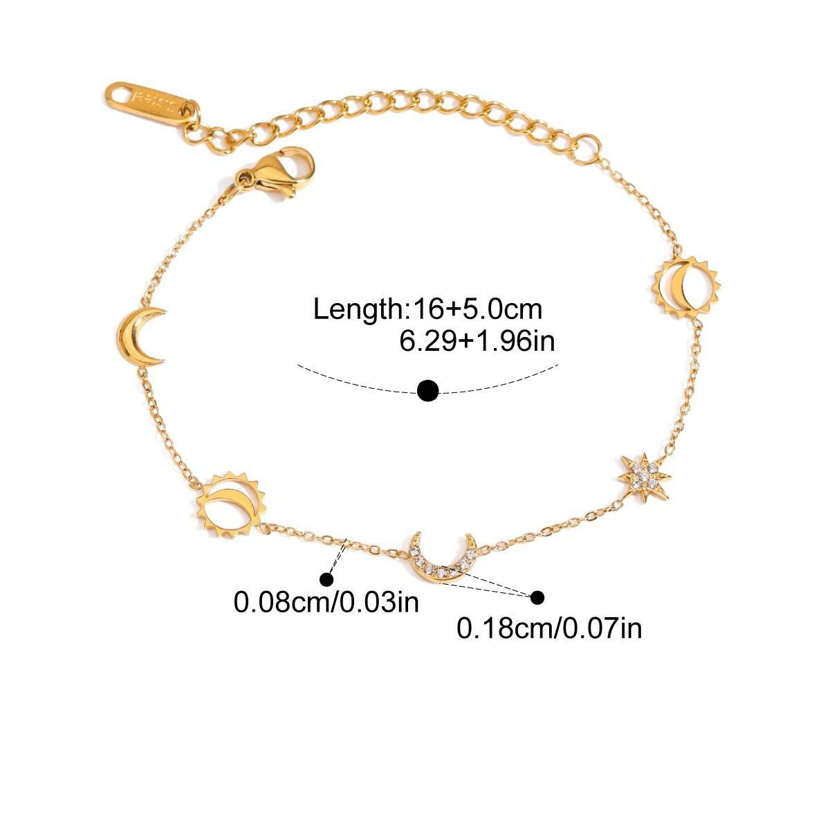 18K gold-plated titanium steel bracelet with rhinestones Vera Lux