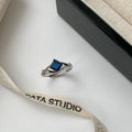 Minimalist Glossy Multicolor Gemstone Square Ring For Women, Luxury INS Style, High-End Open Adjustable Band Vera Lux