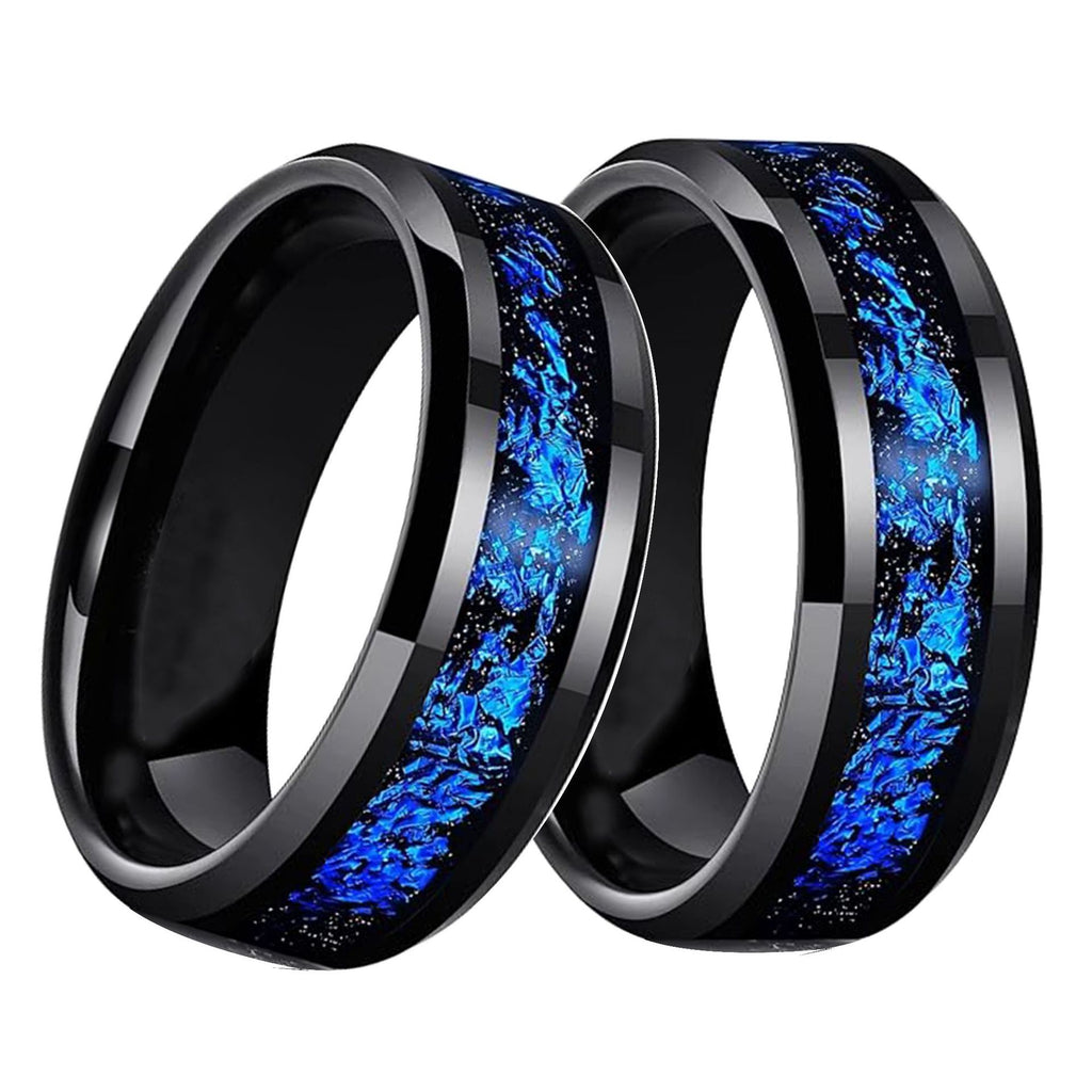 Tungsten Steel Blue Meteor Ring Vera Lux