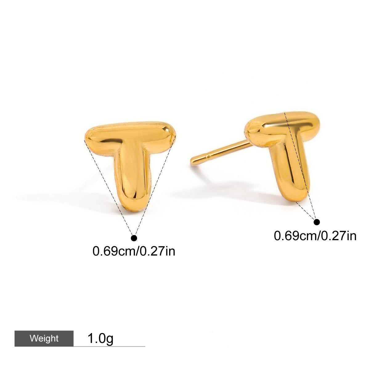 18K gold 26 letters design classic fashion earrings Vera Lux