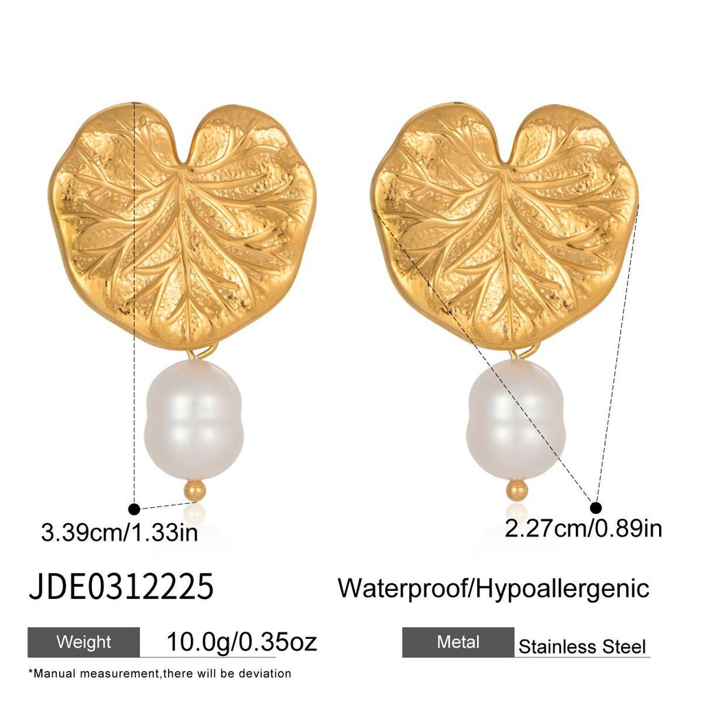 Freshwater Pearl Lotus Drop Earrings Vera Lux