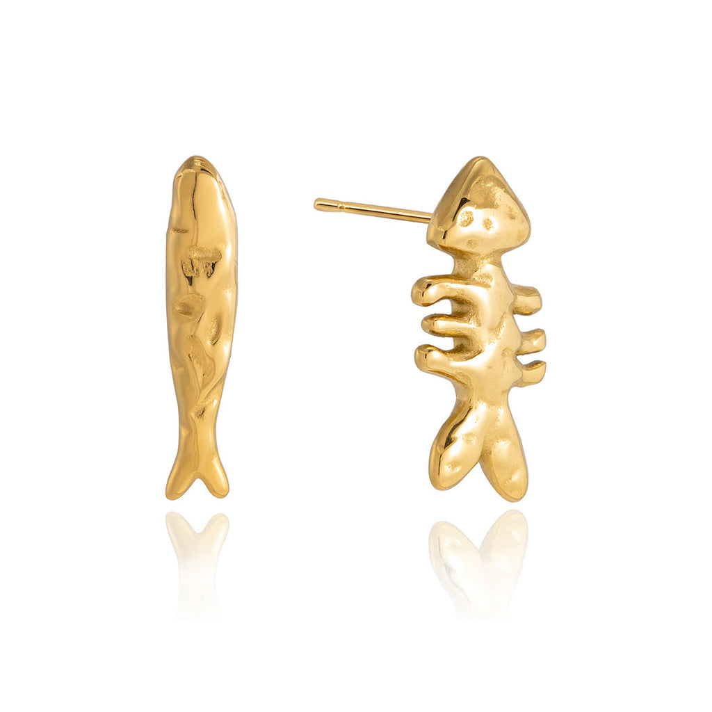 Stainless Steel Fish Stud Earrings Vera Lux