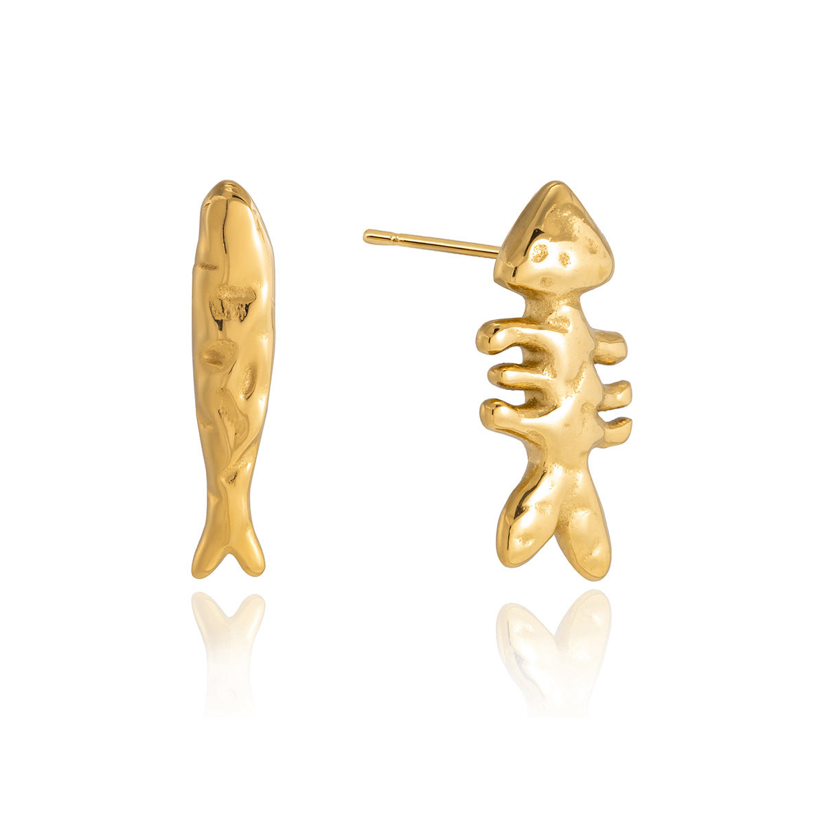 Stainless Steel Fish Stud Earrings Vera Lux