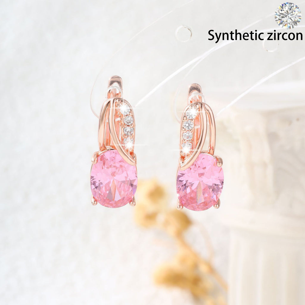 High-End Oval Colored Zircon Earrings Vera Lux