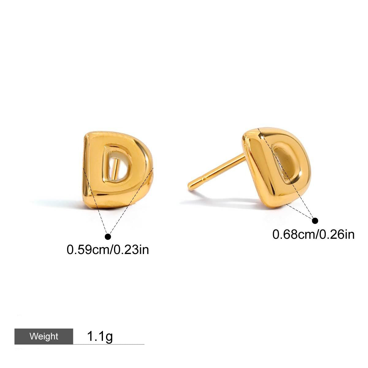 18K gold 26 letters design classic fashion earrings Vera Lux