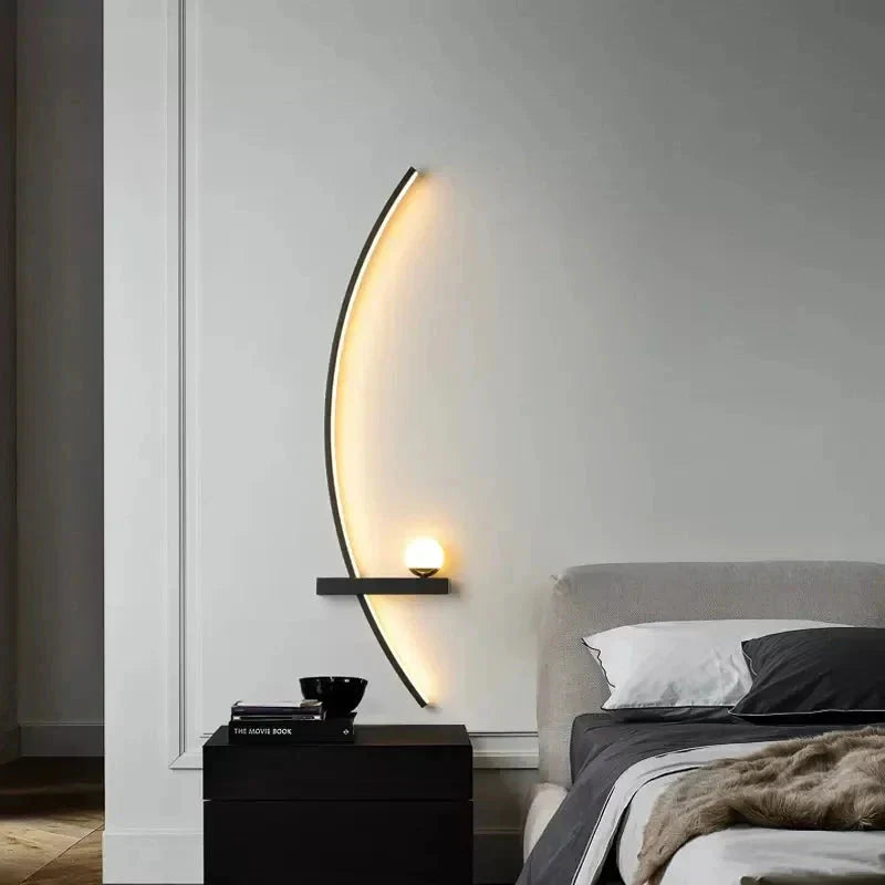 Modern LED Wall Lamp – Minimalist Art Design for Bedroom, Living Room, and Bathroom, Gold/Black My Store
