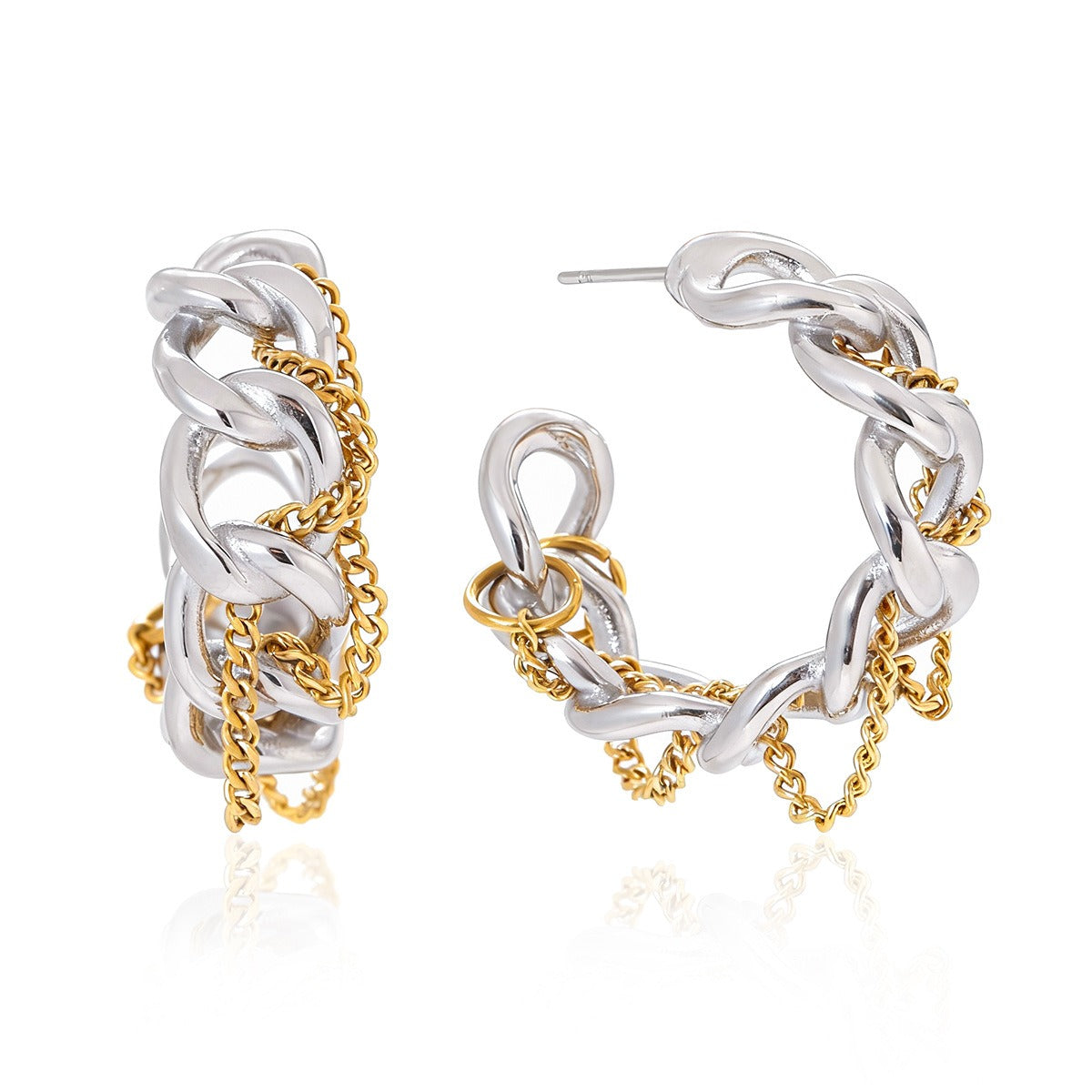 18K gold autumn/winter high-end tassel stud earrings Vera Lux