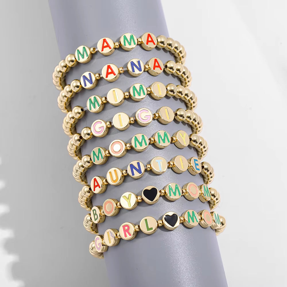 Simple Round Bracelet With Letter Charm Vera Lux