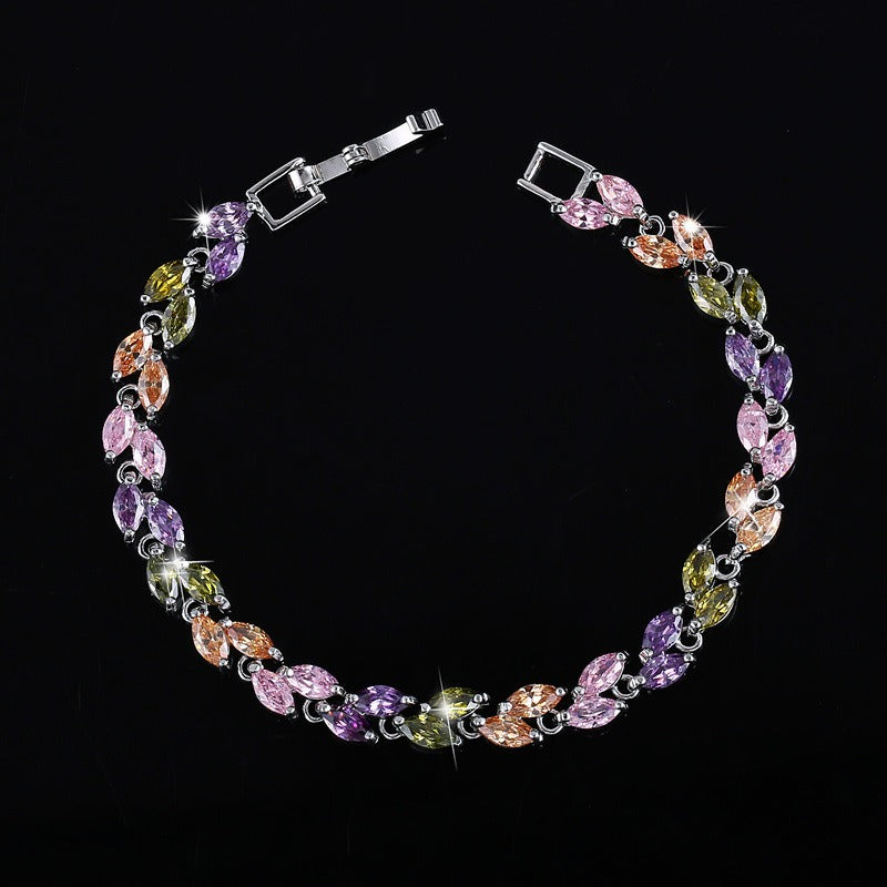 Small leaf zircon bracelet Vera Lux