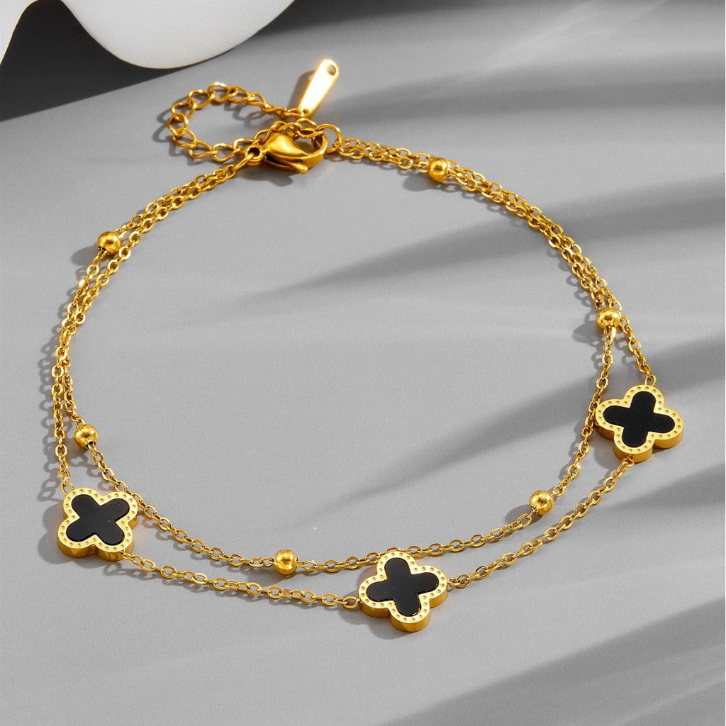18k gold light luxury exquisite four-leaf clover bracelet Vera Lux
