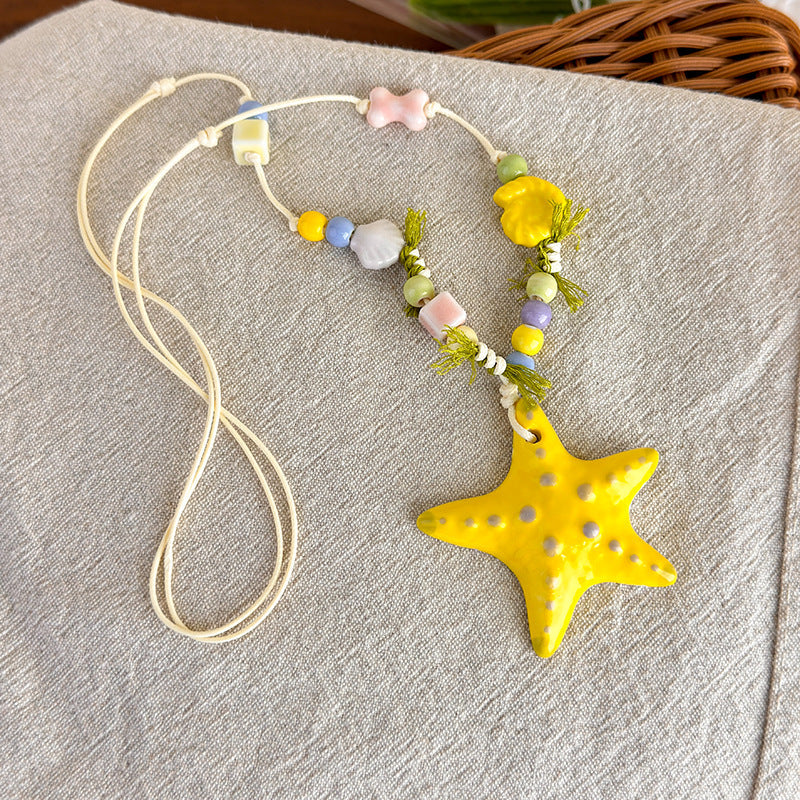 Dopamine Colorful Starfish Beaded Necklace For Women Vera Lux