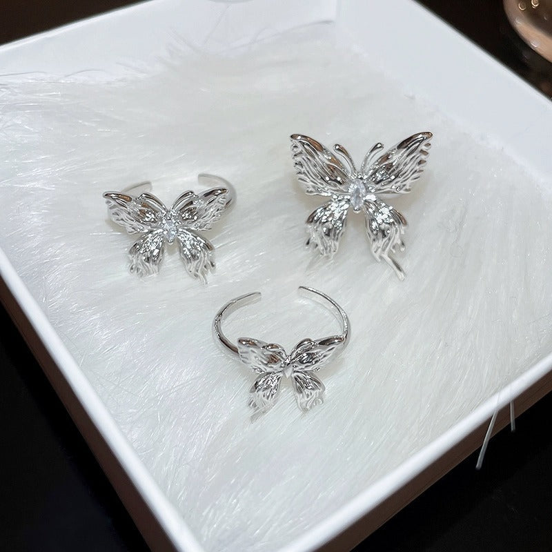 Liquid Butterfly Ring For Women, Light Luxury INS Minimalist Style, Niche Design Advanced Fashion Open Index Ring Vera Lux