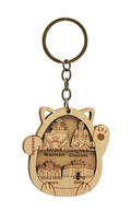 Wood carving keychain-Luoyang-basswood-5.7 * 0.65cm-1 piece Vera Lux