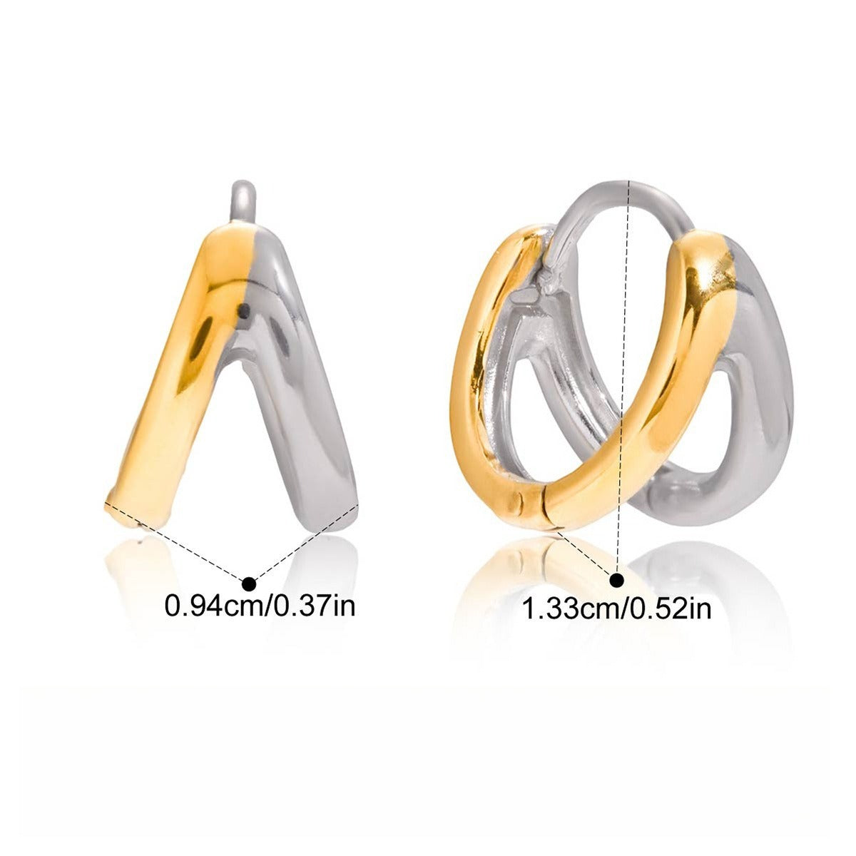 18K gold lightweight luxury and high-end hoop earrings/ear clips Vera Lux