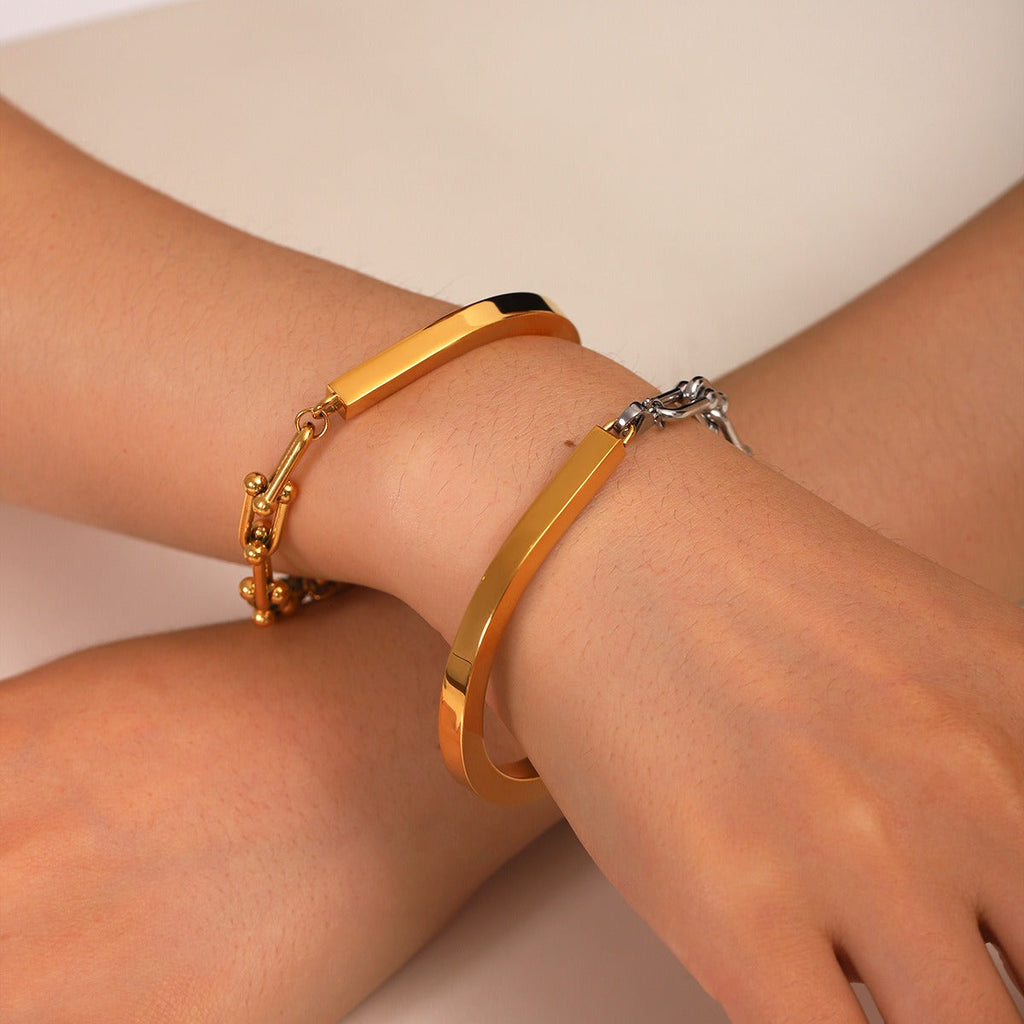 18K gold horseshoe buckle chain spliced U-shaped buckle bracelet Vera Lux