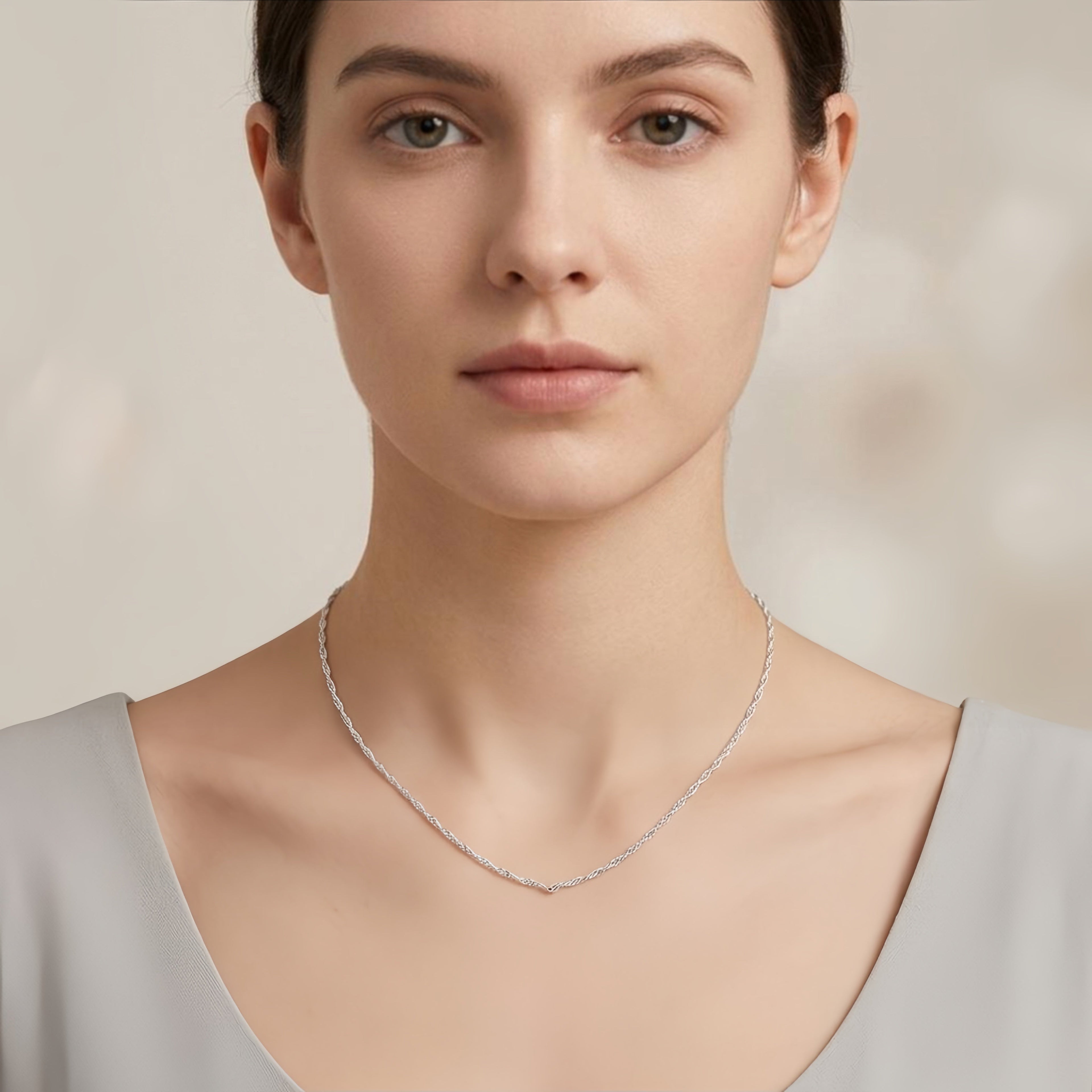 925 Sterling Silver Italian Craftsmanship Sterling  Rope Chain Necklace - Classic Elegance Meets Timeless Design Vera Lux