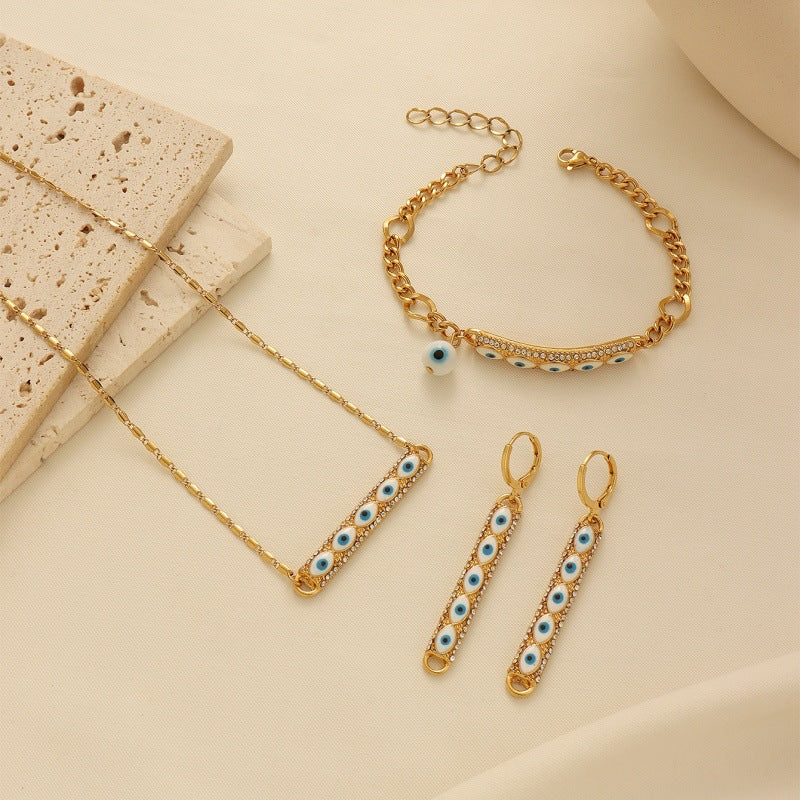 Middle Eastern Evil Eye Necklace, Bracelet and Earring Set Vera Lux