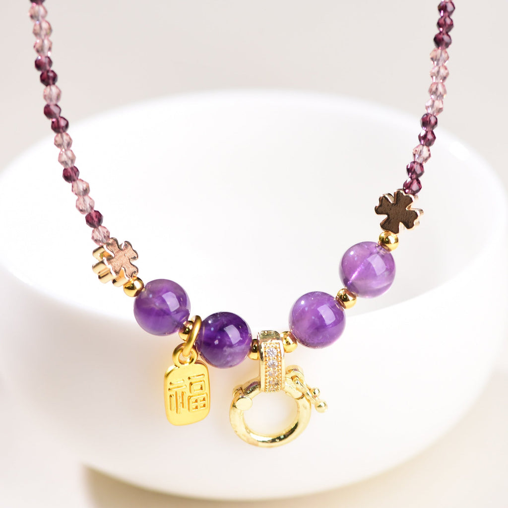 Niche High-end Jiuzi Li Fire Bead Clavicle Necklace Vera Lux