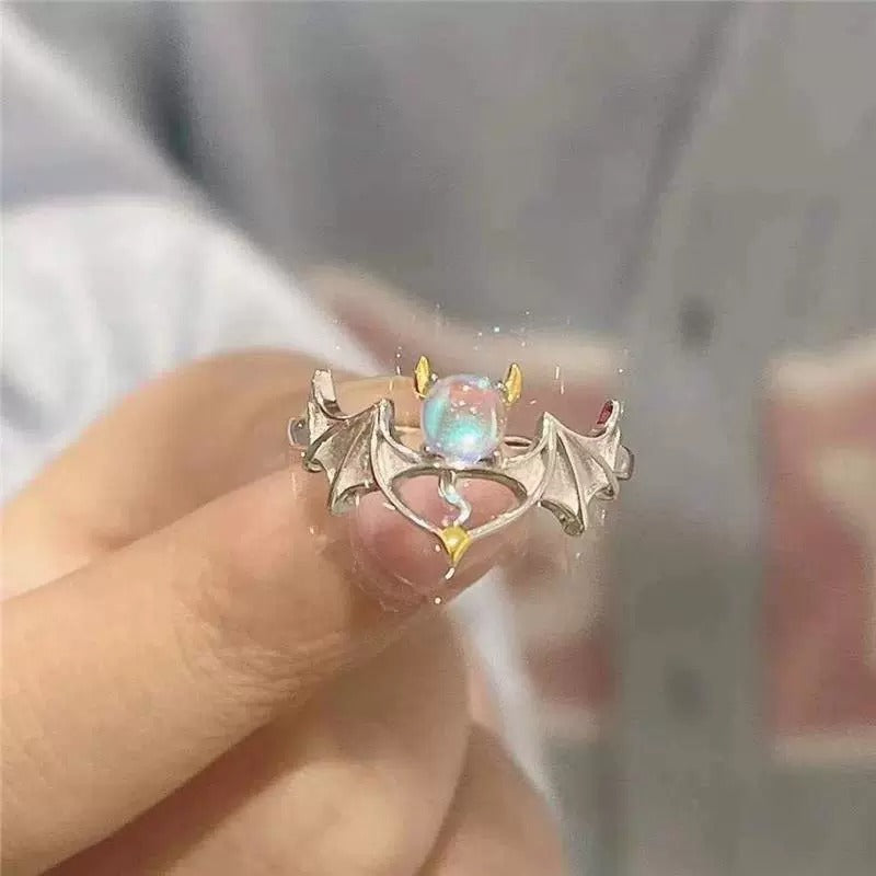 Angel  Devil Couple  Best Friend Rings, Cool Punk Style, Adjustable Size, Birthday Gift Vera Lux