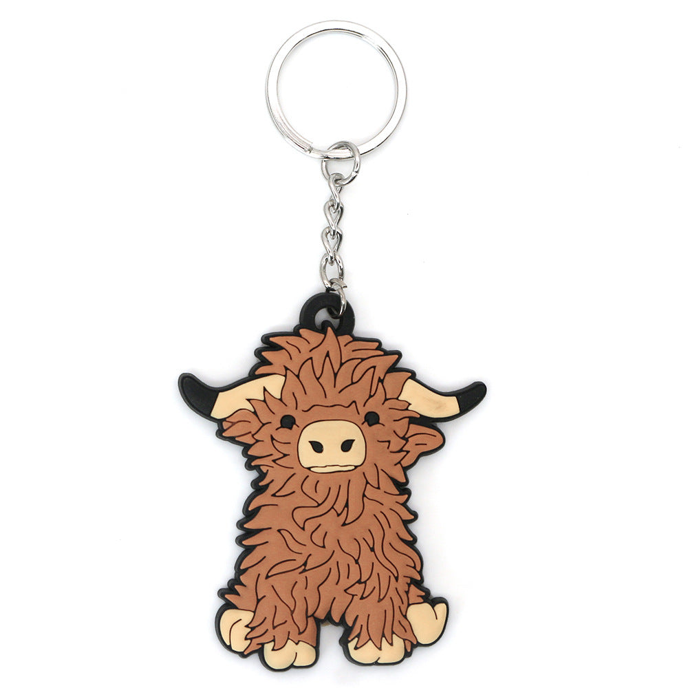 Highland Cow Key Accessory, Cow PVC Keychain Vera Lux