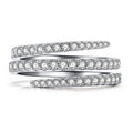 Women's Creative Micro Pave Snake Ring, Three-Line Twisted Row Diamond Simple Versatile Band Vera Lux