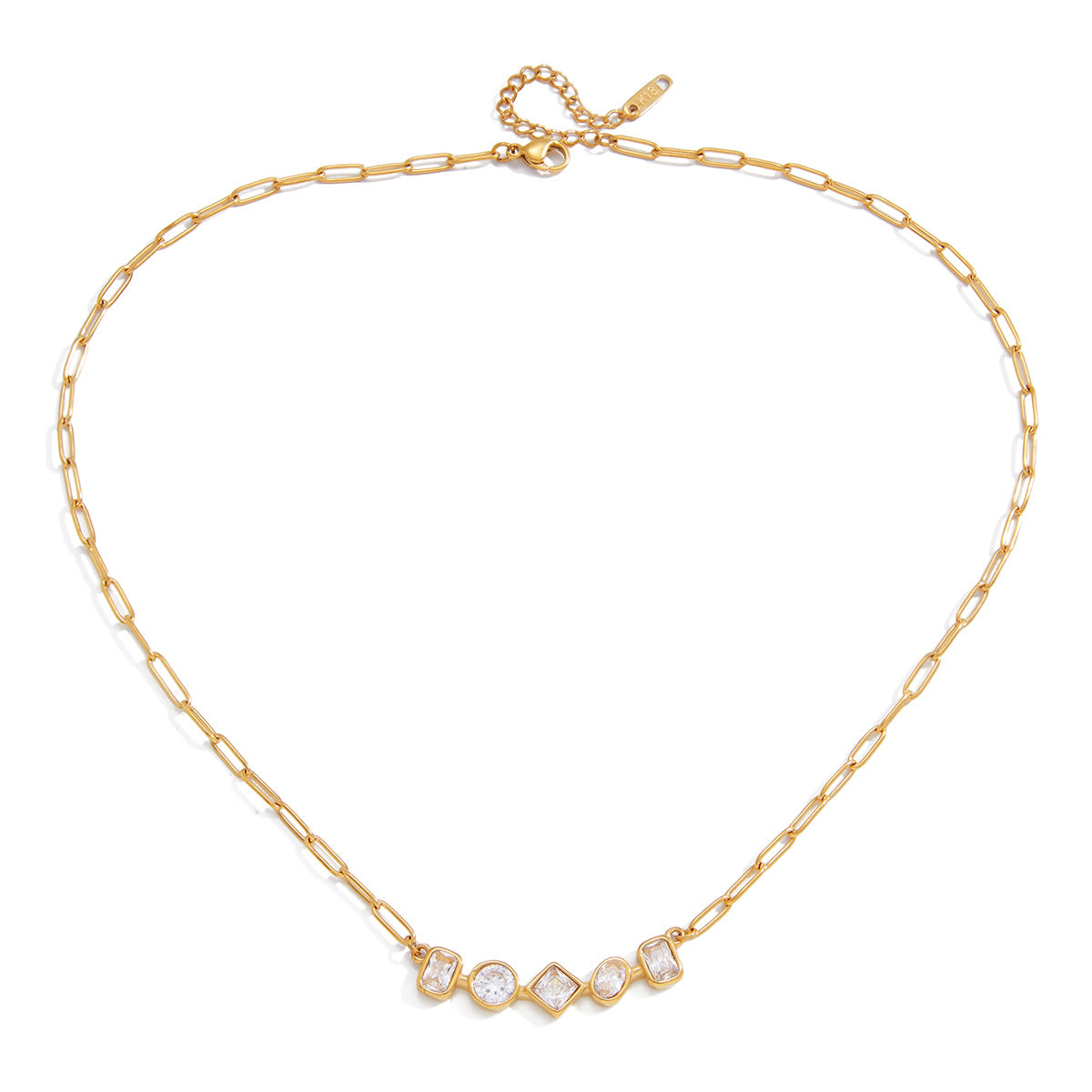 Zircon Necklace and Chain Tassel Earring Set Vera Lux