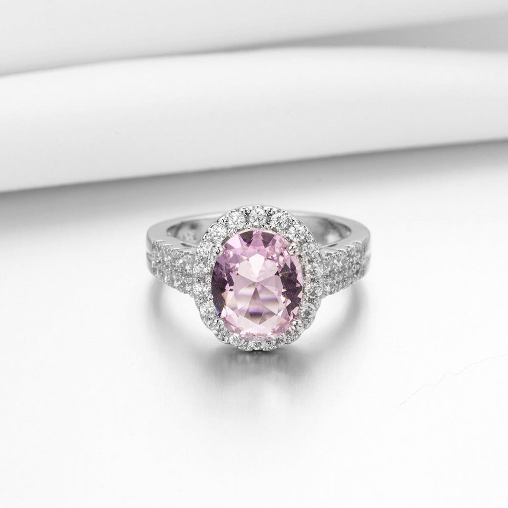 New Oval Cut  Crystal & Zircon Ring, European Style  Zircon Engagement Jewelry For Women Vera Lux