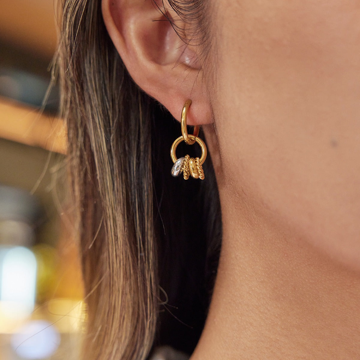 18K gold lightweight luxury hoop earrings Vera Lux