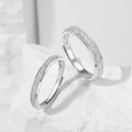 S925 Sterling Silver With You Plain Band Couple Rings, Niche Design Pair Rings, Minimalist Light Luxury & Versatile, Ideal For Gift Vera Lux