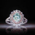 New Arrival Simulated Green Topaz Ring For Women, Diamond Accent Colored Gem Jewelry Vera Lux