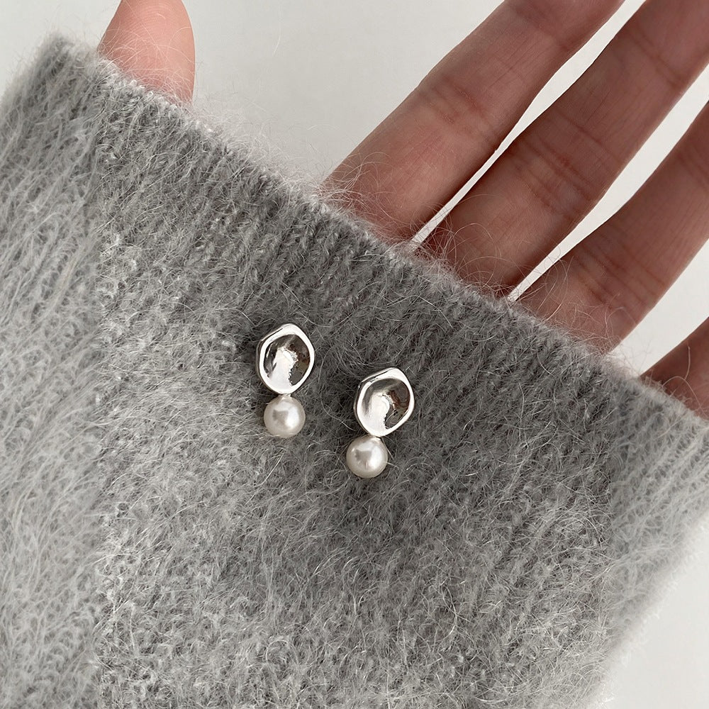 Pearl Geometric Stud Earrings For Women Vera Lux