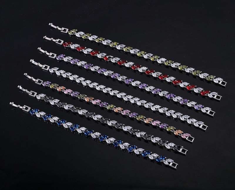 Small leaf zircon bracelet Vera Lux