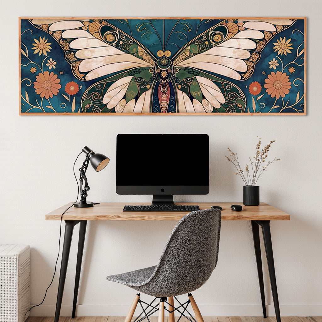 Abstract Vintage Butterfly Wall Art Tailored Canvases