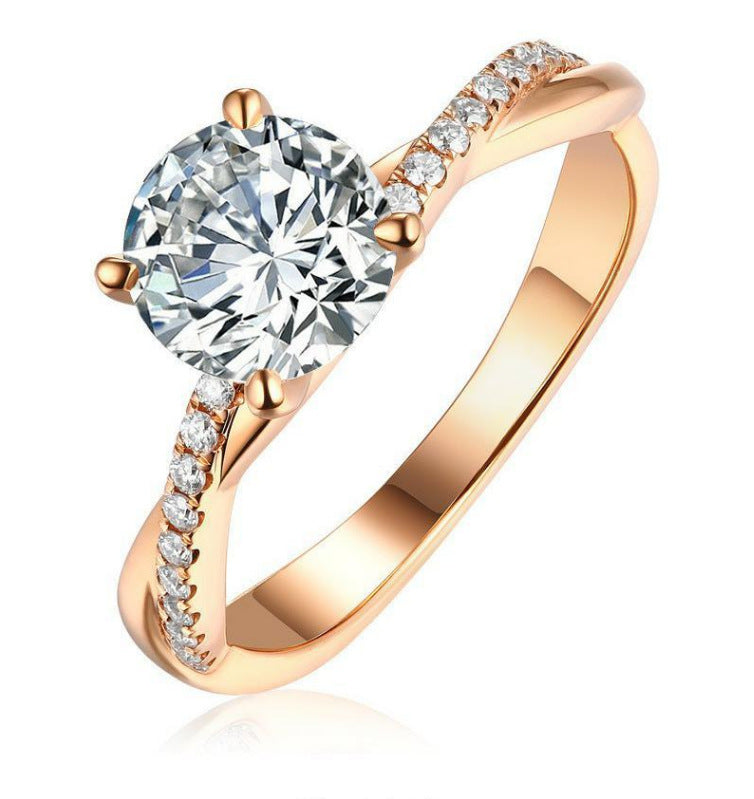 New European And American-style Minimalist Fashion Ring With Zircon Inlay Vera Lux