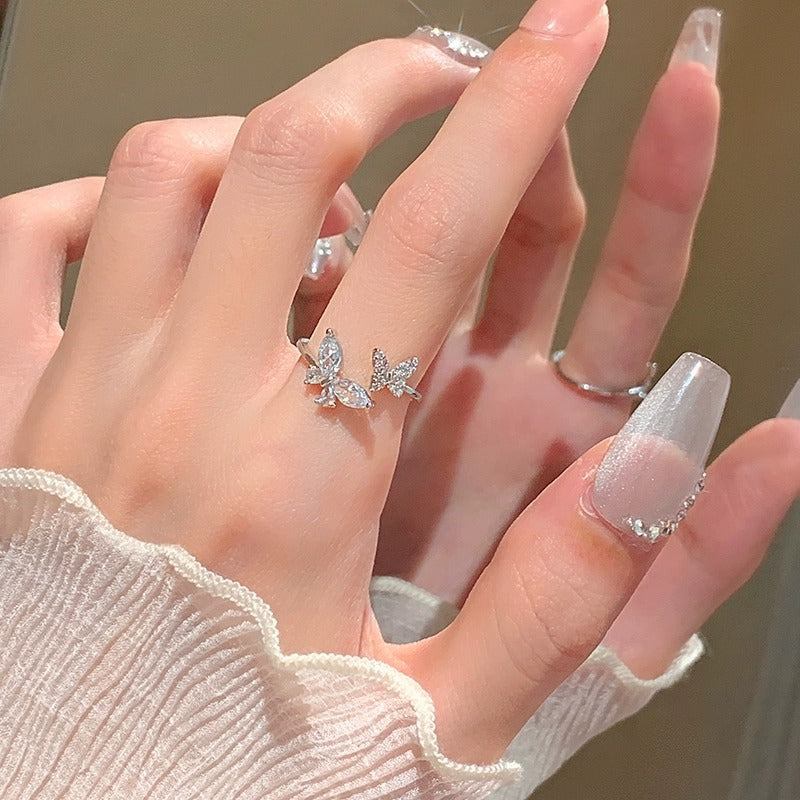 Adjustable Open Butterfly Ring For Women, Minimalist Light Luxury, Delicate High Grade Jewelry Vera Lux