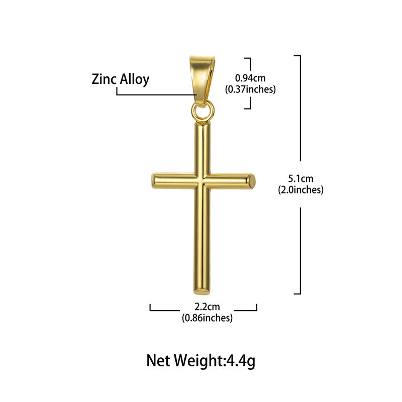 Fashionable Gold-Plated Jewelry Cross Pendant With A Stainless Steel Necklace Vera Lux