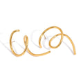 18K gold irregular titanium steel line stud earrings Vera Lux