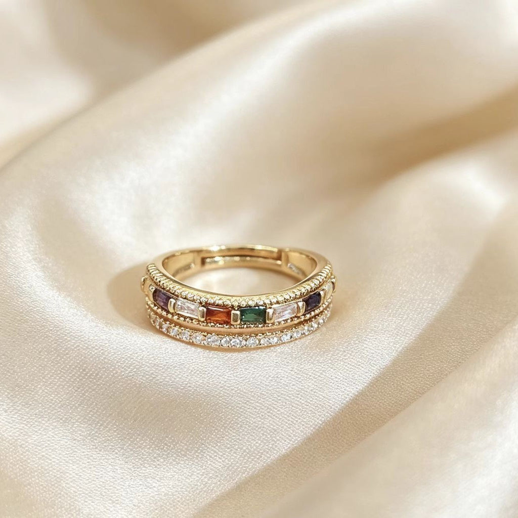 Elegant Gold-plated Double-layer Ring Vera Lux